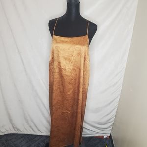 Texture Stripe Shoulder Midi